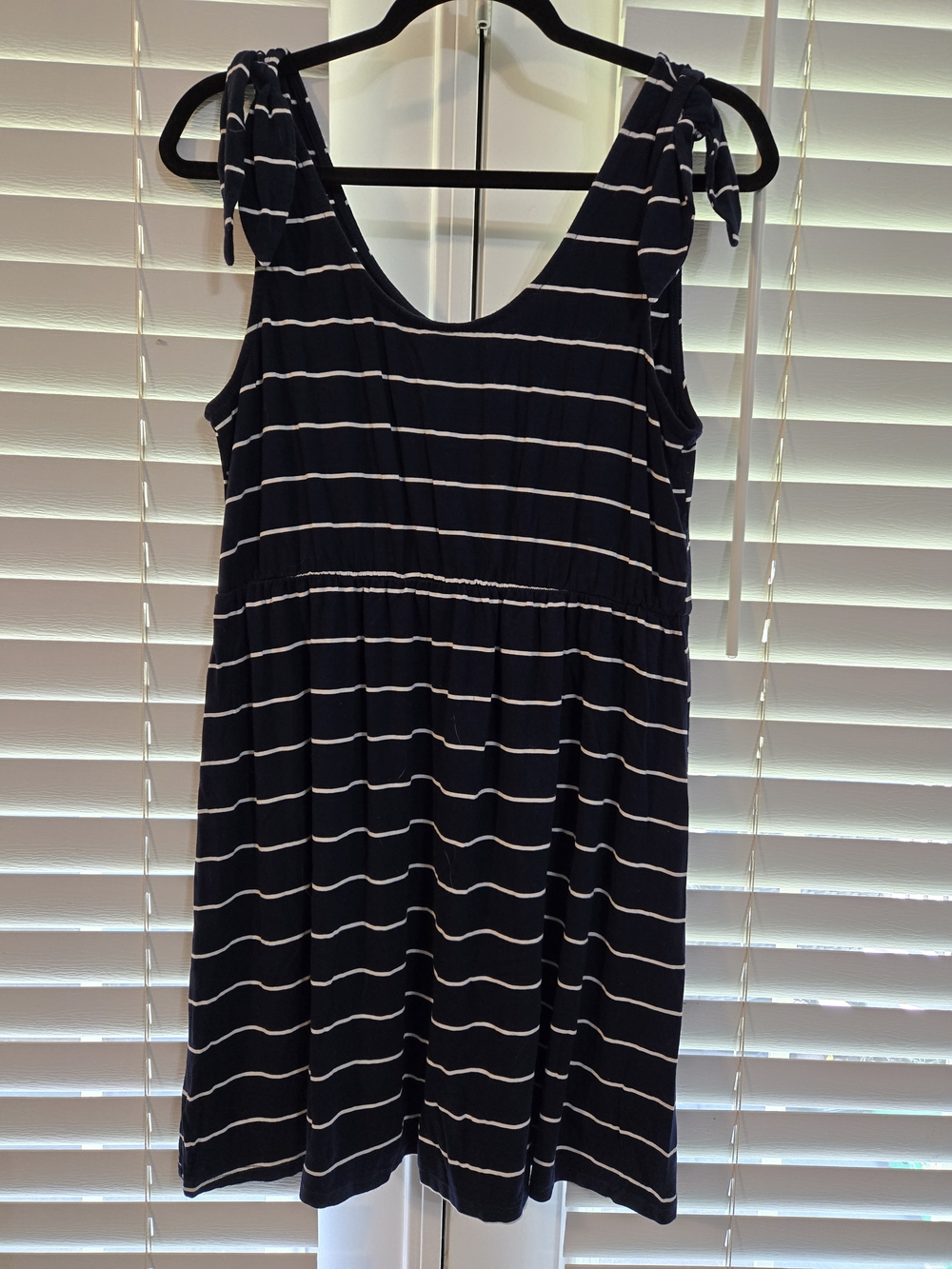 Lily Rose Navy and White Striped Tie-Shoulder Mini Dress Sz XL